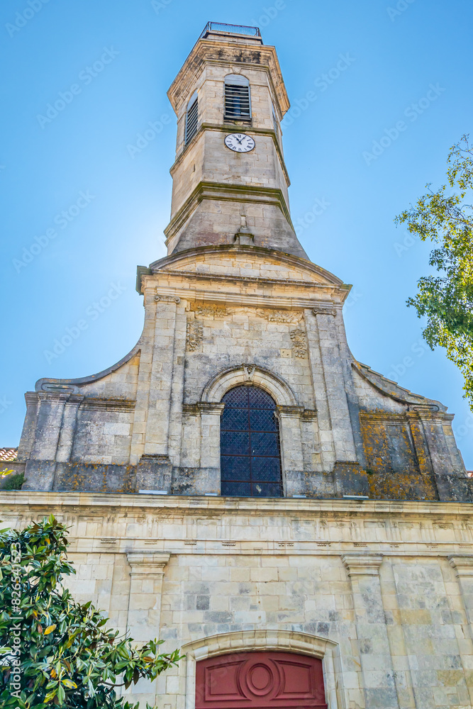 Canvas Prints Exterior facade of Saint-Pierre church on a sunny day in Saint-Pierre-d'Oléron, France