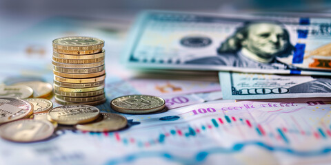 Unternehmensfinanzierung und Investitionen, Konzept des Weltwirtschaftswachstums. Business-Cash-Marktbericht