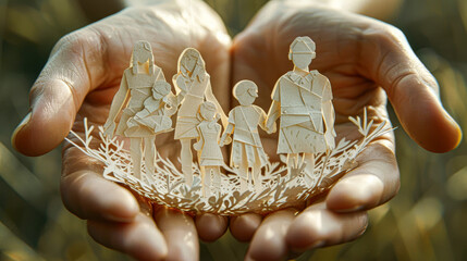 Paper Dolls in Gentle Hands Symbolizing Care and Support