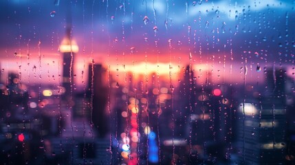 Obraz premium Cityscape breaking down with dim lights close up, focus on, copy space Gritty downtown colors Double exposure silhouette with dusk