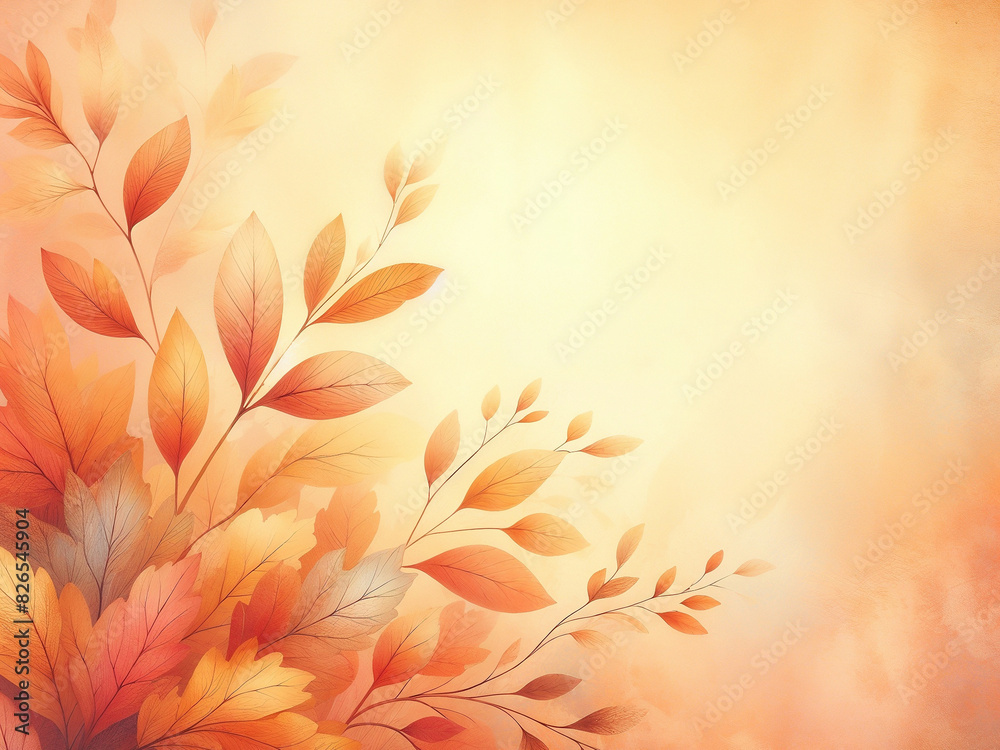 Wall mural Autumn background with leaves. AI