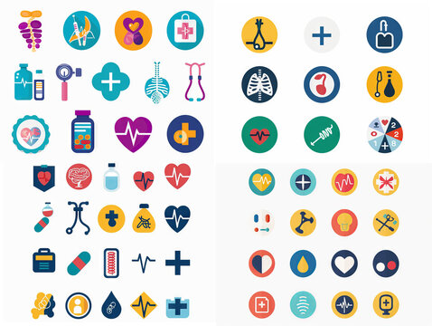 Healthcare flat glyph 2D infograms