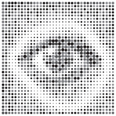 Halftone circle dots visual eye pattern