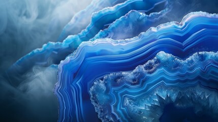 The dark blue background with a blue mineral stone.