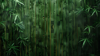 Dunkler Bambus Hintergrund, Japanischer Hintergrund, grüner Bambus, Bambusstangen Hintergrund, Bambusrohr Hintergrund, Bambusbretter 