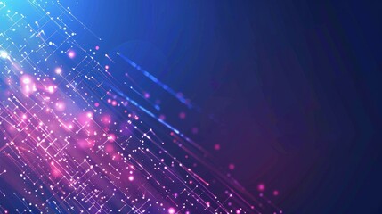 Obraz premium Digital technology banner Pink blue background concept with technology light effect, abstract tech, innovation future data, internet network, Ai big data, lines dots connection, illustration vector
