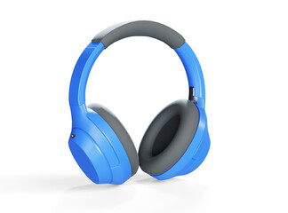 Bright modern wireless headphones 3d render