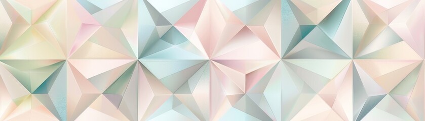Obraz premium Abstract pastel geometric pattern with soft hues of pink, blue, and beige. Perfect for backgrounds, designs, and creative projects.