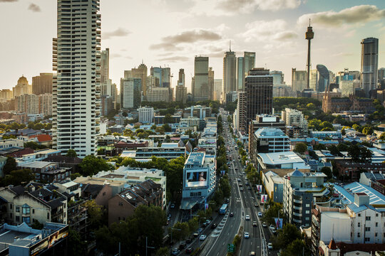 Aerial shot of the city