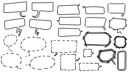 Obraz premium Bulles de bande dessinée, bulle, tirets, traits, pointillés