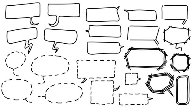 Bulles de bande dessin&eacute;e, bulle, tirets, traits, pointill&eacute;s