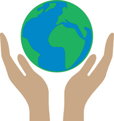 Save earth icon, save earth logo, save earth vector illustration, save planet illustration, planet icon, saving planet together, art and illustration, save the planet vector illustration
