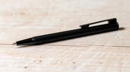 Basic black pen on a neutral background, ideal for personalized branding or text