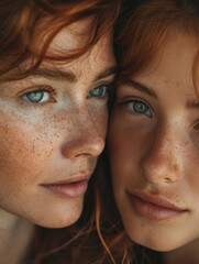 Beautiful mother and teen daughter