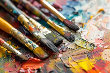 Obraz premium brushes and palette