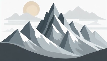 mountains vector icon on white background, nature logo