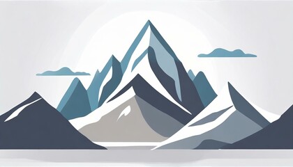 mountains vector icon on white background, nature logo