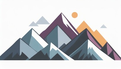 Fototapeta premium mountains vector icon on white background, nature logo