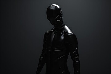 Naklejka premium Silhouette of Futuristic Figure in Black Suit