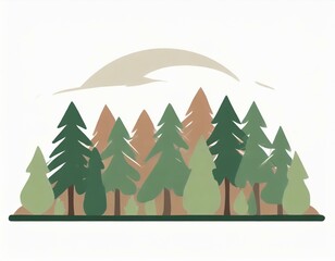 Obraz premium forest vector icon on white background, trees nature logo