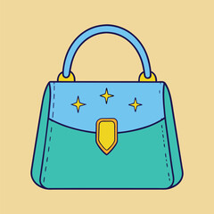 Lady Beautiful Purse or Bag vector illustration. Beauty fashion objects icon concept. New arrival women evening event purse vector design.