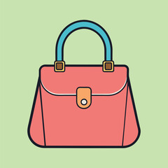 Lady Beautiful Purse or Bag vector illustration. Beauty fashion objects icon concept. New arrival women evening event purse vector design.