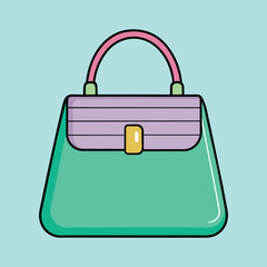 Lady Beautiful Purse or Bag vector illustration. Beauty fashion objects icon concept. New arrival women evening event purse vector design.