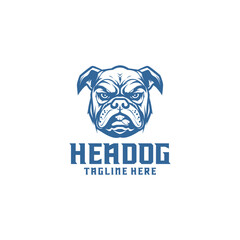 Head bulldog logo vector illustration