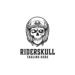 Rider skull logo vector illustration