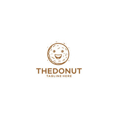 Cute donut logo vector illustration