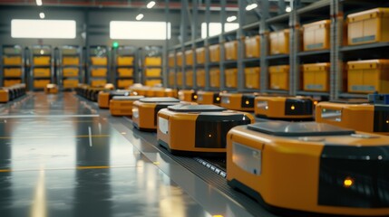 AGVs, or Automated Guided Vehicles, efficiently sort hundreds of parcels per hour through automated robotic systems.