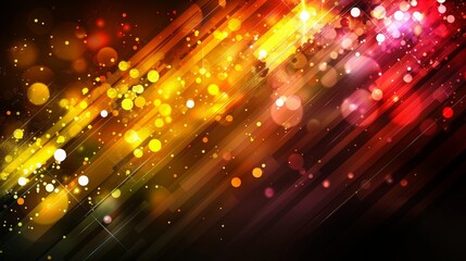 Obraz premium Glowing particle dots with colorful dots in abstract background, concept of light shining sparkling particles dots bokeh in blur color background, 