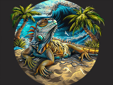 Cool iguana logo