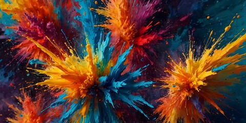 Abstract Color Symphony: Vivid Artistic Explosion