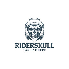 Rider skull logo vector illustration