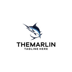 Obraz premium The marlin,vintage logo vector illustration