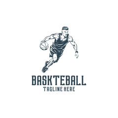 Basketball athlete logo vector illustration