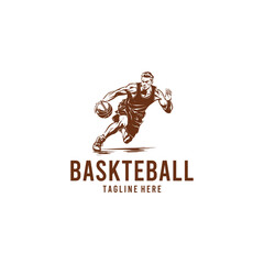 Basketball athlete logo vector illustration