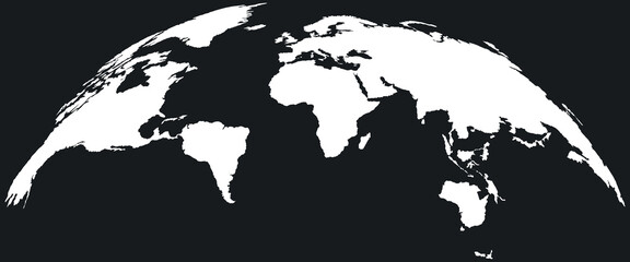 World Map on black background. Vector Illustration