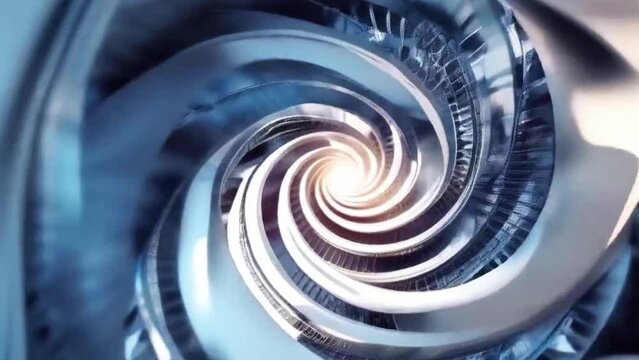 Graphic resources, spiral model with Droste effect, cinematic style, 3D rendering.