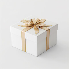 gift box with ribbon and bow on white background, isolated