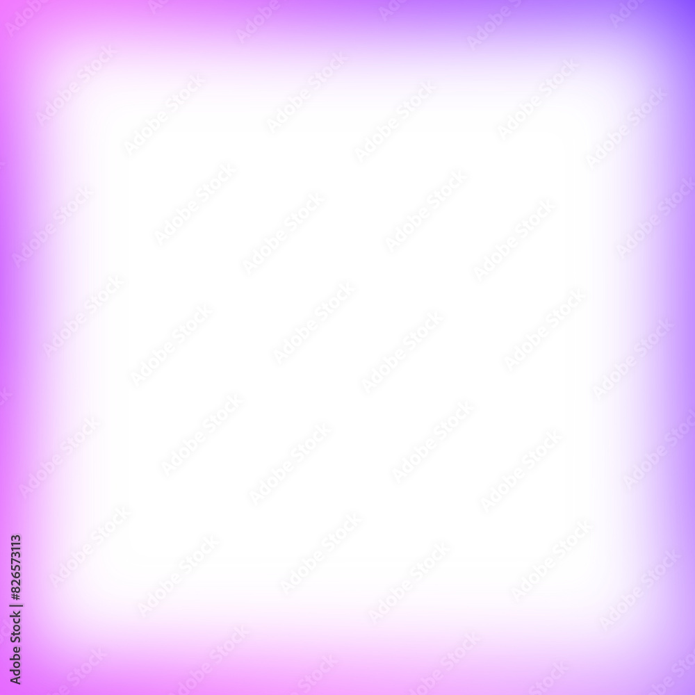 Sticker frame square border purple violet gradient blur blurred soft transparent fade overlay isolated png