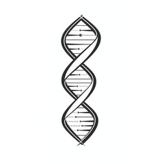 dna chain, black and white icon on white background