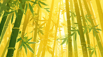 Aesthetic vintage bamboo tree forest with abstract background