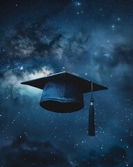 Graduation Cap Floating in the Milky Way A Symbol of Unbounded Potential