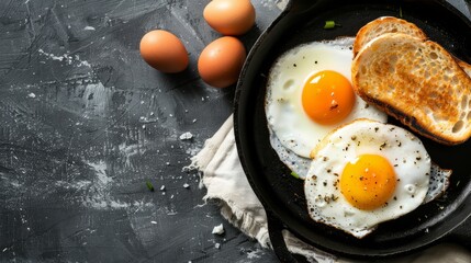 National Egg Day with toast. copy space for text