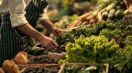 Fresh organic vegetables at the local farmers market