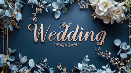 Romantic allure: captivating wedding invitation card adorned with text wedding, blending elegance and sentiment in beautiful design, perfect for announcing and inviting to joyous celebration of love.