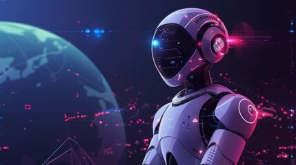 Global AI Assistants AI assistant symbols positioned worldwide