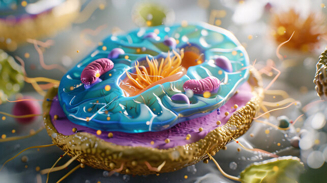 Annotated diagram of a plant cell, labeling key parts such as the cell wall, nucleus, mitochondria, and vacuole